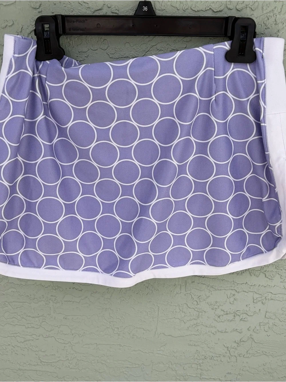 Nike Dri-Fit  Lilac Circle-Print Mini Skirt with White Trim Sz M